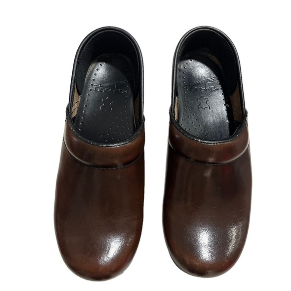 Dansko Professional Leather Clog Brown Size 37 Reinforced Toe - Picture 4 of 10